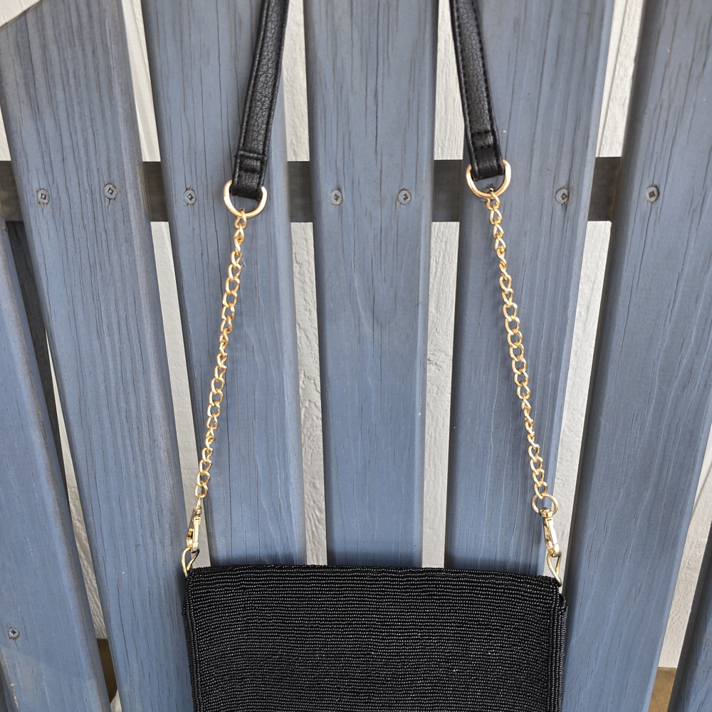 Chic Black Beaded Evening Clutch - Picture 11 of 16